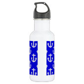 Bouteille D'eau En Acier Inoxydable Ancres blanches sur Arrière - plan bleu (Dos)