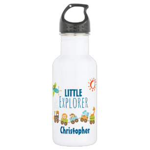 Bouteille D'eau En Acier Inoxydable Animal Toy Train et avion Little Explorer