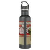 Bouteille D'eau En Acier Inoxydable Antique Rose dentelle Rustique Rouge Victorien Bur (Dos)