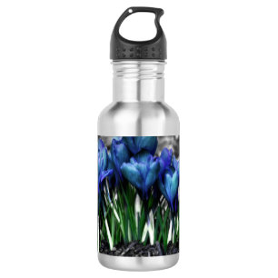 Bouteille D'eau En Acier Inoxydable Aqua Blue Crocus Blooms