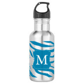 Bouteille D'eau En Acier Inoxydable Aqua Zebra imprimer Monogramme (Devant)