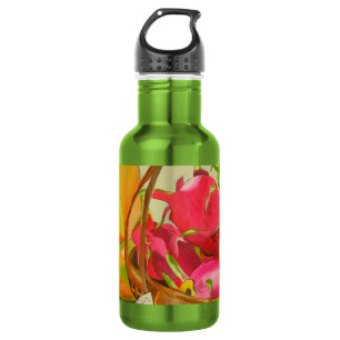 Bouteille D'eau En Acier Inoxydable Aquarelle de fruits tropicaux peinture d'art origi