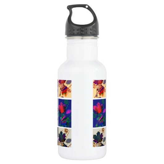 Bouteille D'eau En Acier Inoxydable Autumn Leaves Rustic Patchwork (Dos)