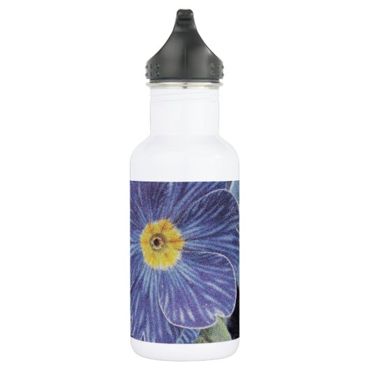 Bouteille D'eau En Acier Inoxydable avec imprimé fleuri | Art floral bleu (Droite)