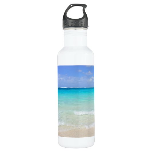 Bouteille D'eau En Acier Inoxydable Azure Blue Caribbean Tropical Beach (Devant)