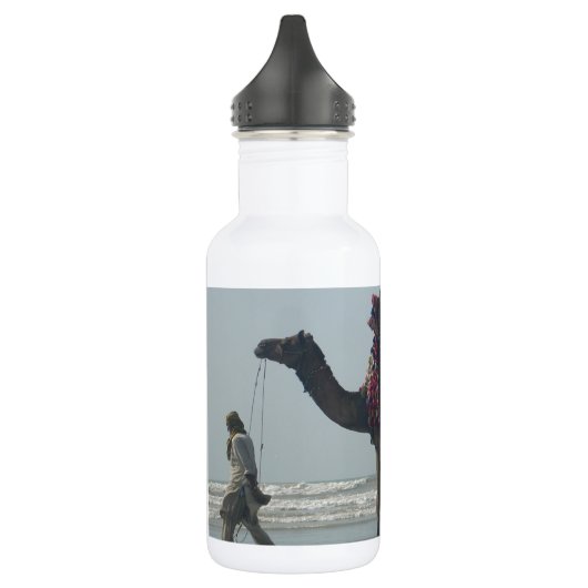 Bouteille D'eau En Acier Inoxydable Balade en chameaux tribaux : Marée matinale Sables (Gauche)
