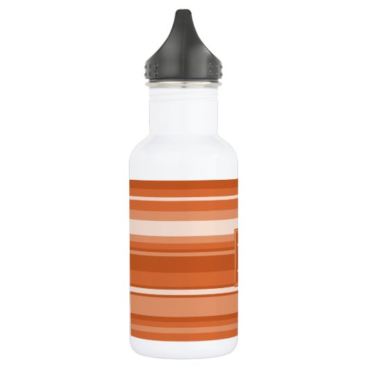Bouteille D'eau En Acier Inoxydable Bandes orange monogrammes (Gauche)