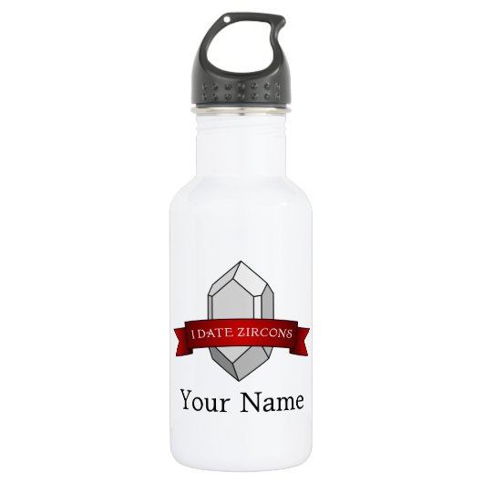 Bouteille D'eau En Acier Inoxydable Bannière I Date Zircons (Devant)