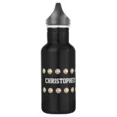 Bouteille D'eau En Acier Inoxydable Baseball, Noir, Nom, (Gauche)