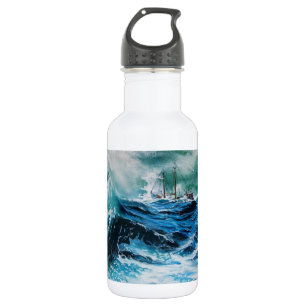 Bouteille D'eau En Acier Inoxydable Bateau dans la mer dans la tempête