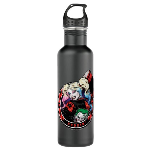 Bouteille D'eau En Acier Inoxydable Batman | Harley Quinn Winking With Mallet (Devant)