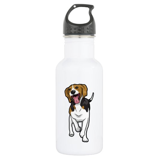 Bouteille D'eau En Acier Inoxydable Beagle heureux (Devant)