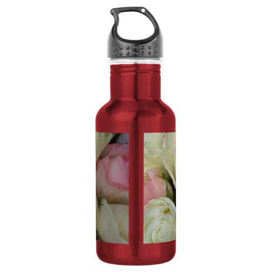 Bouteille D'eau En Acier Inoxydable Beautiful Pink White Roses Flower Bouquet (Dos)