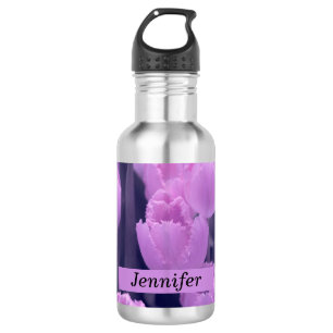Bouteille D'eau En Acier Inoxydable Belle Tulipe pourpre personnalisable Retour à l'éc