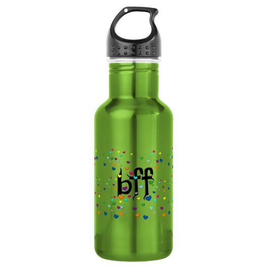 Bouteille D'eau En Acier Inoxydable bff ~ coeurs (Devant)