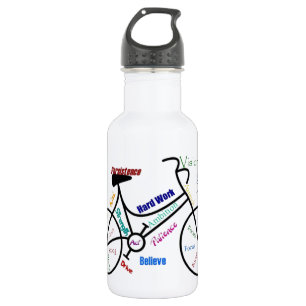 Bouteille D'eau En Acier Inoxydable Bike Nom Personnalisé Cycle Sport, Vélo, Motivatio