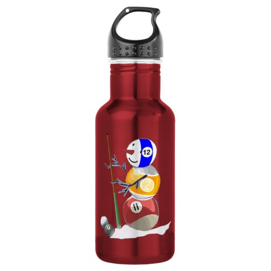 Bouteille D'eau En Acier Inoxydable Billiard Ball Snowman (Devant)
