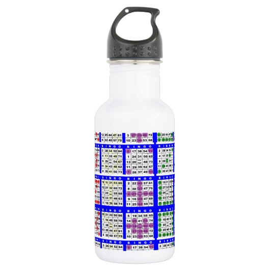 Bouteille D'eau En Acier Inoxydable Bingo Game Motifs Grille (Devant)