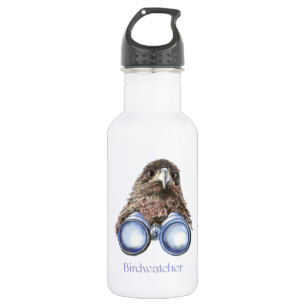 Bouteille D'eau En Acier Inoxydable Birdwatcher Hawk Oiseau vous observant Humour
