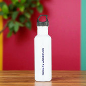 Bouteille d'eau en acier inoxydable blanc personna