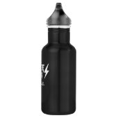 Bouteille D'eau En Acier Inoxydable Blanc Super Papa Lightning Bolt Rock'n Roll Script (Droite)
