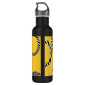 Bouteille D'eau En Acier Inoxydable Blancs et cercles noirs d'or (Dos)