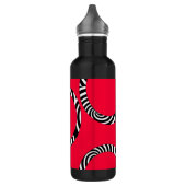 Bouteille D'eau En Acier Inoxydable Blancs et cercles noirs rouges (Gauche)