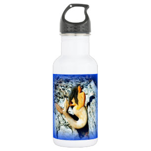 Bouteille D'eau En Acier Inoxydable bleu noir-haired de sirène