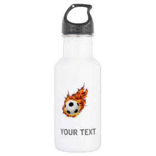 Bouteille D'eau En Acier Inoxydable Boule de soccer personnalisée en feu