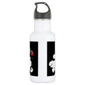 Bouteille D'eau En Acier Inoxydable Bureaux d'abeilles dramatiques et fleurs blanches  (Dos)