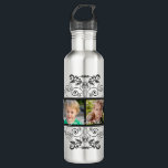 Bouteille D'eau En Acier Inoxydable Cadre 4 photos Black Flourish<br><div class="desc">Ajoutez vos quatre photos préférées encadrées avec ce design élégant de défilement avec un simple clic. CONSEIL PHOTO : Pour obtenir les meilleurs résultats, choisissez une photo avec le sujet ou les éléments importants au milieu et/ou pré-rognez votre image sur une forme carré AVANT de la télécharger. Modifiez le style...</div>