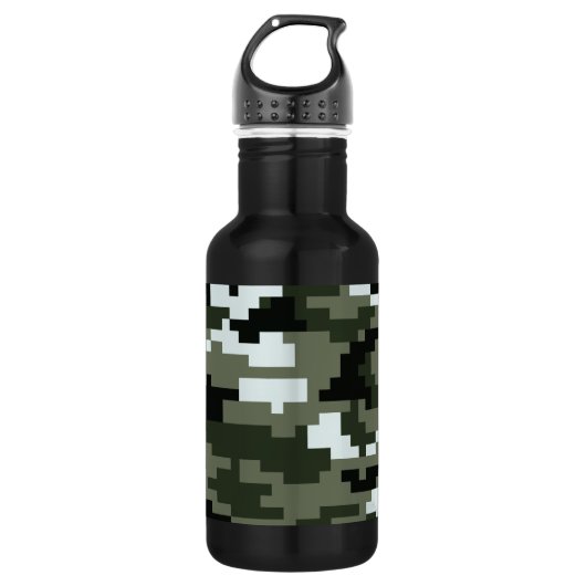 Bouteille D'eau En Acier Inoxydable Camouflage urbain numérique à 8 bits / Camo (Devant)