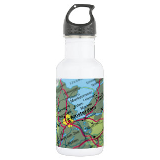 Bouteille D'eau En Acier Inoxydable Carte d'Amsterdam, Pays-Bas