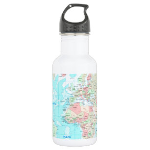 Bouteille D'eau En Acier Inoxydable Carte du monde