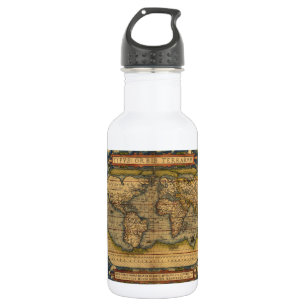Bouteille D'eau En Acier Inoxydable Carte du monde Antique Ortelius Europe Voyage