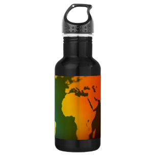 Bouteille D'eau En Acier Inoxydable Carte du monde jour et nuit