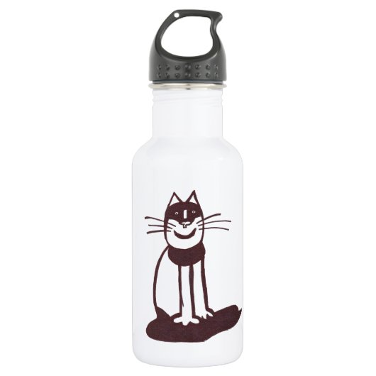 Bouteille D'eau En Acier Inoxydable Chat noir (Devant)