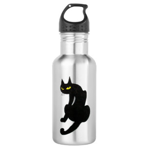 Bouteille D'eau En Acier Inoxydable CHAT NOIR blanc