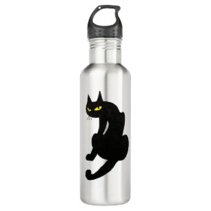 Bouteille D'eau En Acier Inoxydable CHAT NOIR blanc