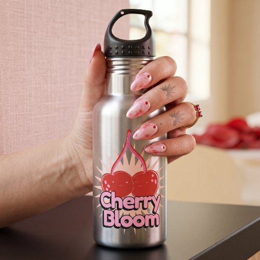 Bouteille d'eau en acier inoxydable Cherry Bloom