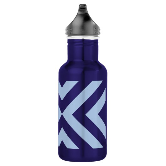 Bouteille D'eau En Acier Inoxydable Chevrons bleu clair et foncé (Droite)