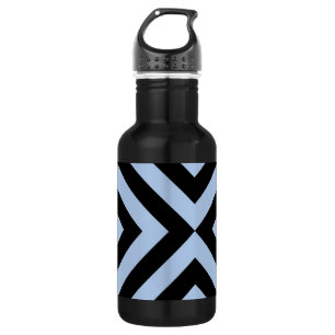 Bouteille D'eau En Acier Inoxydable Chevrons bleu clair et noir