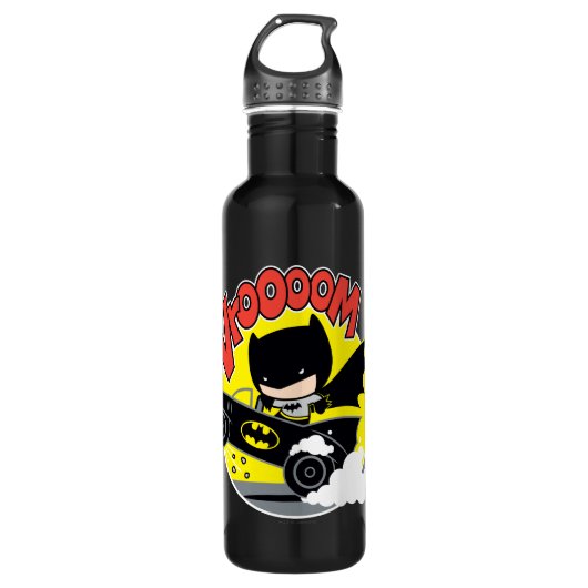 Bouteille D'eau En Acier Inoxydable Chibi Batman Dans Le Batmobile (Devant)