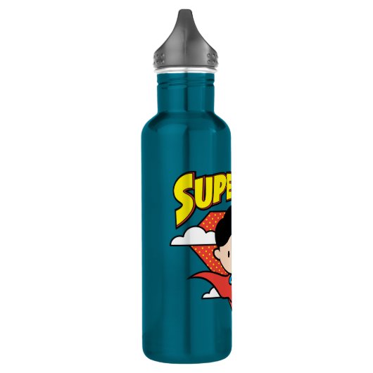 Bouteille D'eau En Acier Inoxydable Chibi Superman Polka Dot Shield et nom (Gauche)