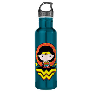 Bouteille D'eau En Acier Inoxydable Chibi Wonder Woman avec Pois et logo