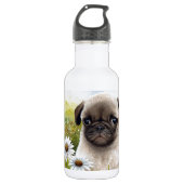 Bouteille D'eau En Acier Inoxydable Chien 114 Carlin de chiot (Devant)