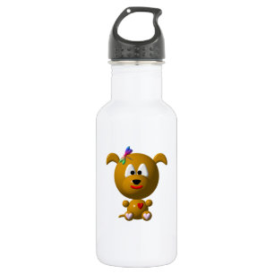 Bouteille D'eau En Acier Inoxydable Chien mignon avec libellule