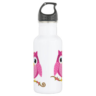 Bouteille D'eau En Acier Inoxydable Chouette rose