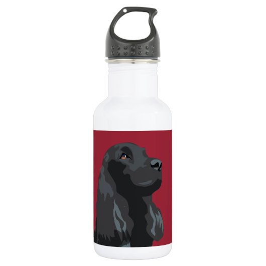 Bouteille D'eau En Acier Inoxydable Cocker Spaniel - Noir - Modèles de race de base (Devant)
