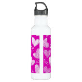 Bouteille D'eau En Acier Inoxydable Coeurs Blancs Rose mignon avec script d'amour (Dos)